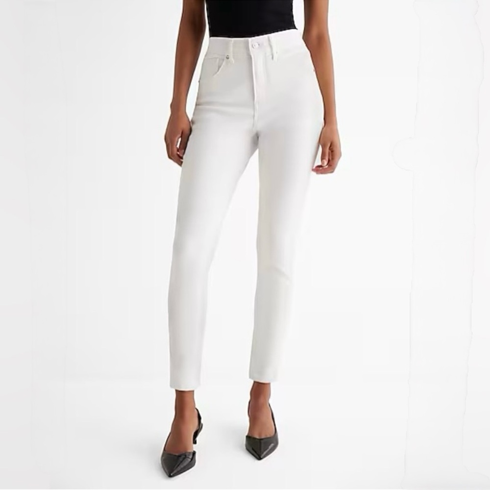 Express White High-Waisted Curvy Jeans